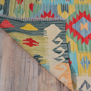 Hand-Woven Reversible Momana Kilim Handmade Wool Rug (Size 2.8 X 10.3) Cwral-10683