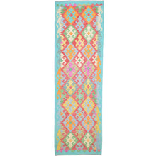 Load image into Gallery viewer, Hand-Woven Reversible Momana Kilim Handmade Wool Rug (Size 3.2 X 9.7) Cwral-10692