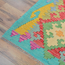 Load image into Gallery viewer, Hand-Woven Reversible Momana Kilim Handmade Wool Rug (Size 3.2 X 9.7) Cwral-10692