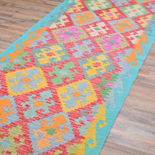 Load image into Gallery viewer, Hand-Woven Reversible Momana Kilim Handmade Wool Rug (Size 3.2 X 9.7) Cwral-10692