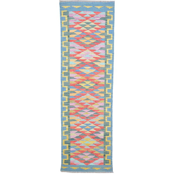 Hand-Woven Reversible Momana Kilim Handmade Wool Rug (Size 2.7 X 8.3) Cwral-10704