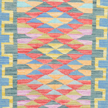 Load image into Gallery viewer, Hand-Woven Reversible Momana Kilim Handmade Wool Rug (Size 2.7 X 8.3) Cwral-10704
