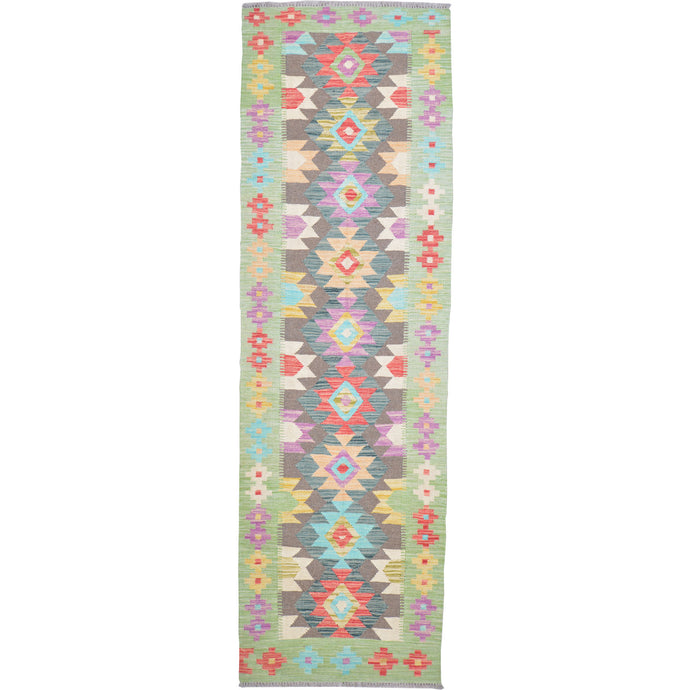 Hand-Woven Reversible Momana Kilim Handmade Wool Rug (Size 2.8 X 8.6) Cwral-10716