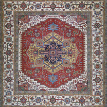 Load image into Gallery viewer, Hand-Knotted Square Heriz Design Traditional Handmade Wool Rug (Size 9.10 X 9.10) Cwral-2733