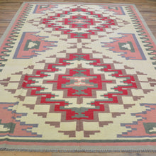 Load image into Gallery viewer, Hand-Woven Afghan Momana Reversible Kilim Wool Oriental Rug (Size 6.4 X 10.1) Cwral-10158