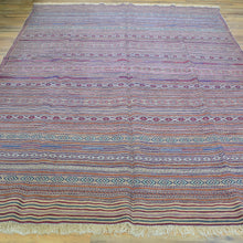 Load image into Gallery viewer, Hand-Woven Tribal Larghairi Sumak Striped Design Wool Rug (Size 6.1 X 9.3) Cwrsf-10161