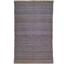 Load image into Gallery viewer, Hand-Woven Tribal Larghairi Sumak Striped Design Wool Rug (Size 6.1 X 9.3) Cwrsf-10161