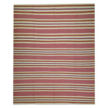 Load image into Gallery viewer, Hand-Woven Reversible Striped Design Kilim Wool Handmade Rug (Size 8.5 X 10.4) Cwral-10173