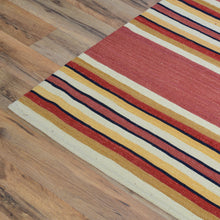 Load image into Gallery viewer, Hand-Woven Reversible Striped Design Kilim Wool Handmade Rug (Size 8.5 X 10.4) Cwral-10173