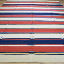 Load image into Gallery viewer, Hand-Woven Reversible Striped Design Kilim Wool Handmade Rug (Size 9.4 X 12.2) Cwral-10176