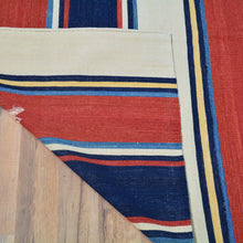 Load image into Gallery viewer, Hand-Woven Reversible Striped Design Kilim Wool Handmade Rug (Size 9.4 X 12.2) Cwral-10176