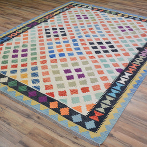 Hand-Woven Tribal Reversible Handmade Oriental Wool Kilim Rug (Size 5.10 X 7.9 ) Cwral-10188
