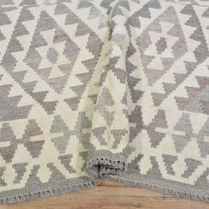 Hand-Woven Afghan Momana Reversible Kilim Wool Oriental Rug (Size 5.1 X 6.3) Cwral-10203
