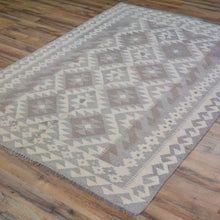 Load image into Gallery viewer, Hand-Woven Afghan Momana Reversible Kilim Wool Oriental Rug (Size 4.3 X 6.0) Cwral-10206