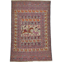 Load image into Gallery viewer, Hand-Woven Afghan Tribal Pictorial Sumak Wool Oriental Rug (Size 4.1 X 5.10) Cwral-10227