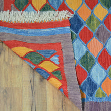 Load image into Gallery viewer, Hand-Woven Turkish Tribal Reversible Wool Oriental Kilim Rug (Size 2.10 X 10.5) Cwral-10233