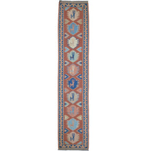 Load image into Gallery viewer, Hand-Woven Fine Afghan Tribal Reversible Wool Oriental Kilim Rug (Size 2.5 X 11.4) Cwral-10236