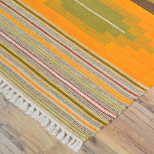 Load image into Gallery viewer, Hand-Woven Modern Sunset Design Reversible Oriental Kilim Rug (Size 2.7 X 10.4) Cwral-10242