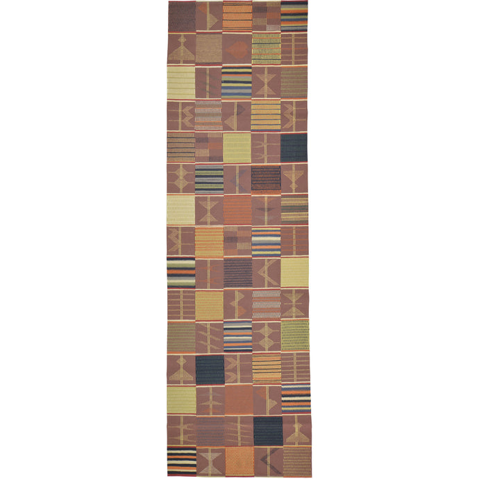 Hand-Woven Modern Contemporary Patchwork Oriental Kilim Rug (Size 3.1 X 9.9) Cwral-10251