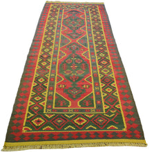 Load image into Gallery viewer, Hand-Woven Tribal Turkish Reversible Wool Oriental Kilim Rug (Size 3.1 X 8.10) Cwral-10257