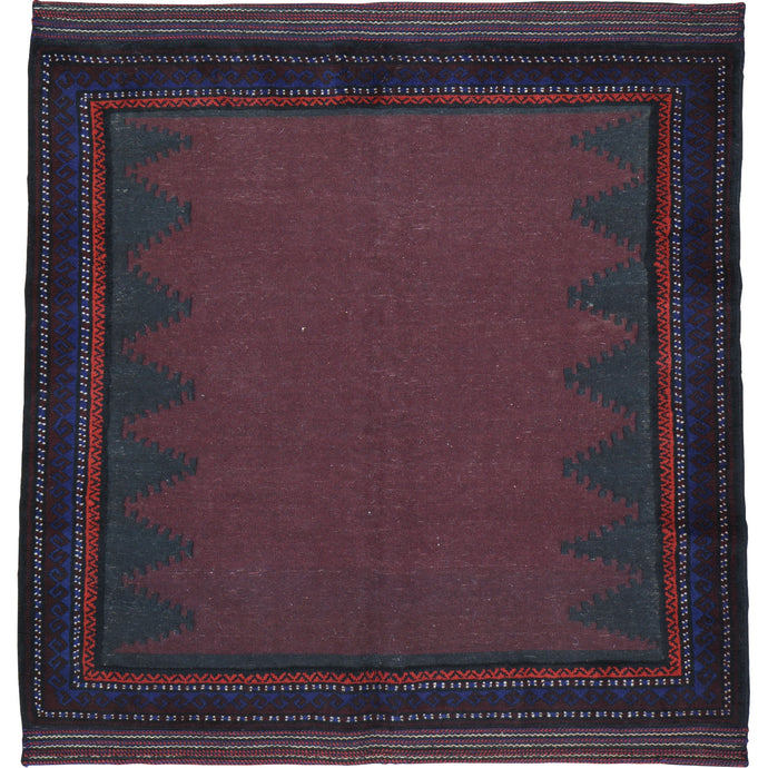 Hand-Woven Afghan Tribal Kilim Oriental Handmade Sumak Wool Rug (Size 4.6 X 4.7) Cwral-10260