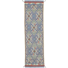 Load image into Gallery viewer, Hand-Woven Tribal Olami Sumak Wool Oriental Kilim Handmade Rug (Size 2.0 X 6.8) Cwral-10269