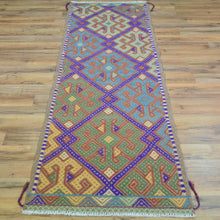 Load image into Gallery viewer, Hand-Woven Tribal Olami Sumak Wool Oriental Kilim Handmade Rug (Size 2.0 X 6.6) Cwral-10284
