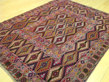 Load image into Gallery viewer, Tribal Handmade Geometric Design Multi-Weave Wool Rug (Size 4.9 X 6.3) Cwral-3108