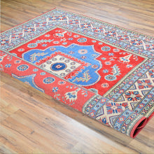 Load image into Gallery viewer, Hand-Knotted Square Kazak Caucasian Design Wool Rug (Size 6.3 X 6.7) Brral-3180