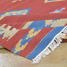 Load image into Gallery viewer, Hand-Woven Reversible Kilim Dhurrie Geometric Design Wool Rug (Size 8.2 X 10.0) Brral-2127