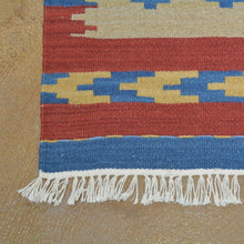 Load image into Gallery viewer, Hand-Woven Reversible Kilim Dhurrie Geometric Design Wool Rug (Size 8.2 X 10.0) Brral-2127