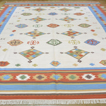 Load image into Gallery viewer, Hand-Woven Wool Turkish Design Reversible Kilim Dhurrie Rug (Size 9.2 X 11.11) Brral-2163