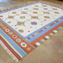 Load image into Gallery viewer, Hand-Woven Wool Turkish Design Reversible Kilim Dhurrie Rug (Size 9.2 X 11.11) Brral-2163