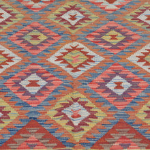 Load image into Gallery viewer, Hand-Woven Afghan Flatweave Geometric Reversible Kilim Wool Rug (Size 5.0 X 6.6) Cwral-2973