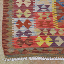 Load image into Gallery viewer, Hand-Woven Afghan Flatweave Geometric Reversible Kilim Wool Rug (Size 5.0 X 6.6) Cwral-2973