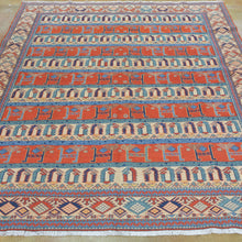 Load image into Gallery viewer, Hand-Woven Soumak Tribal Afghan Handmade Rug (Size 6.1 X 7.7) Brrsf-6057