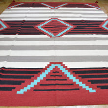 Load image into Gallery viewer, Hand-Woven Southwestern Design Dhurrie Reversible Kilim Wool Rug (Size 8.10 X 12.1) Brrsf-6072