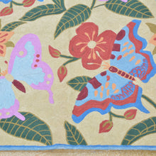 Load image into Gallery viewer, Chain-Stitched Kashmir Butterfly Handmade Wool Rug (Size 4.0 X 6.0) Brrsf-921