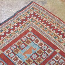 Load image into Gallery viewer, Soumak Oriental Tribal Afghan Handmade Wool Rug (Size 4.7 X 6.1) Brrsf-1038