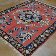 Load image into Gallery viewer, Hand-Woven Turkish Flatweave Kilim Handmade Wool Rug (Size 4.10 X 6.4) Brrsf-1389