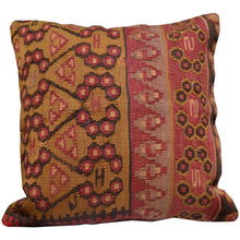 Load image into Gallery viewer, 16" x 16" Geometric Design Hand-Woven Turkish Kilim Pillow Cover Cwpal-2200