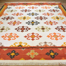 Load image into Gallery viewer, Hand-Woven Geometric Design Wool Reversible Kilim Rug (Size 9.2 X 11.11) Cwral-3465