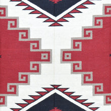 Load image into Gallery viewer, Hand-Woven Southwestern Crystal Starburst Design Reversible Flatweave Wool Rug (Size 9.1 X 12.1) Brral-3468