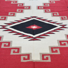 Load image into Gallery viewer, Hand-Woven Southwestern Crystal Starburst Design Reversible Flatweave Wool Rug (Size 9.1 X 12.1) Brral-3468