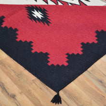 Load image into Gallery viewer, Hand-Woven Southwestern Crystal Starburst Design Reversible Flatweave Wool Rug (Size 9.1 X 12.1) Brral-3468