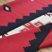 Load image into Gallery viewer, Hand-Woven Southwestern Crystal Starburst Design Reversible Flatweave Wool Rug (Size 9.1 X 12.1) Brral-3468