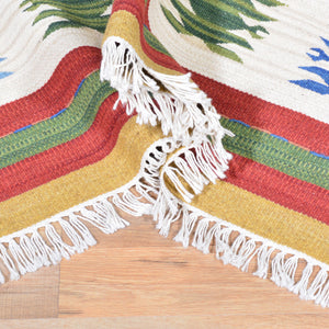 Hand-Woven Reversible Turkish Design Handmade Kilim Wool Rug (Size 5.5 X 7.6) Brral-4146