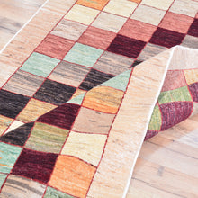 Load image into Gallery viewer, Hand-Knotted Oriental Peshawar Gabbeh Checker Design Wool Rug (Size 2.3 X 4.11) Brral-441