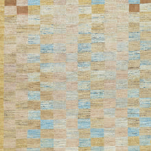 Load image into Gallery viewer, Hand-Knotted Oriental Peshawar Checker Design Gabbeh Wool Rug (Size 3.2 X 5.0) Brral-444