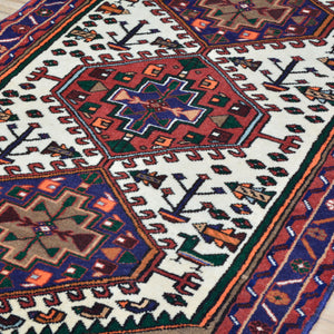 Hand-Knotted Fine Oriental Persian Serapi Heriz Tribal Wool Rug (Size 3.4 X 5.3) Brral-453